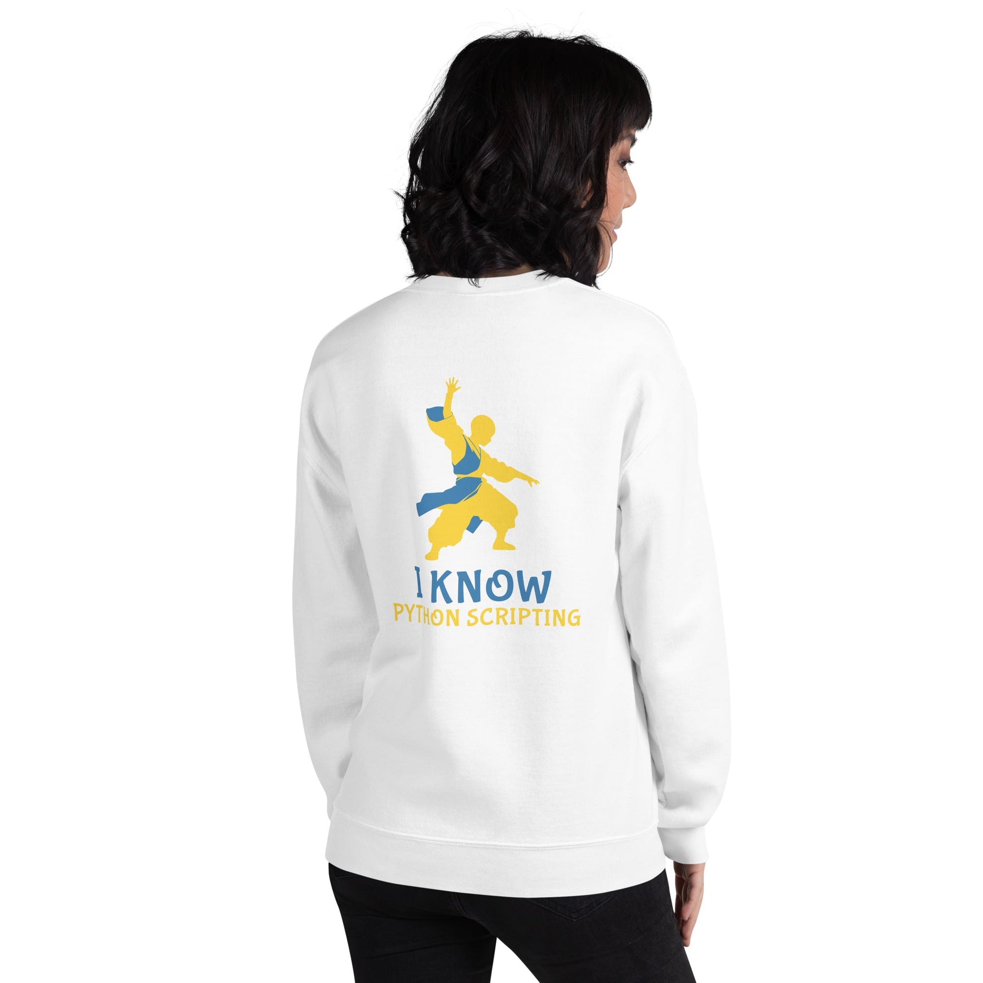I Know Python Scripting - Unisex Sweatshirt ( Back Print ) by DarkByteGear