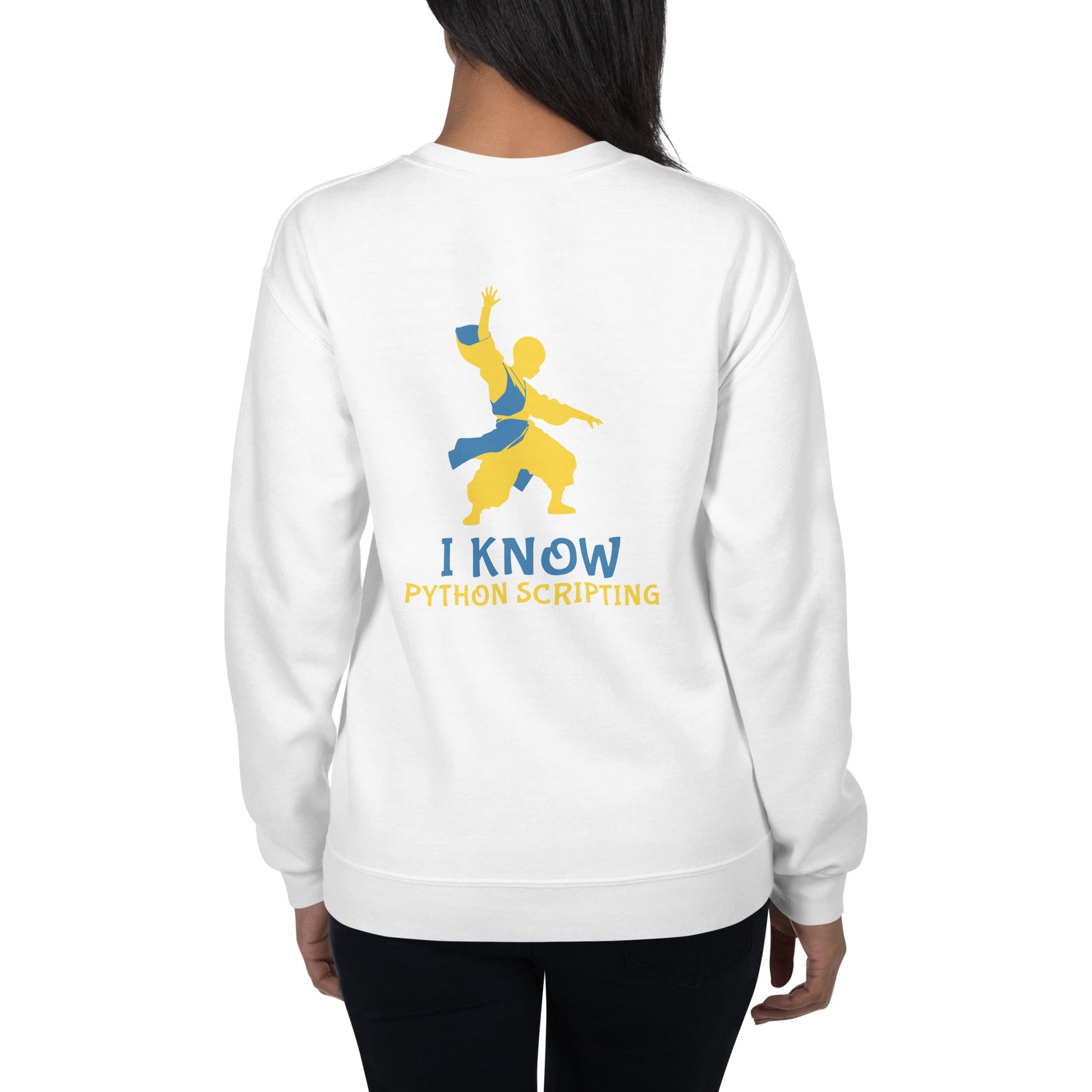 I Know Python Scripting - Unisex Sweatshirt ( Back Print ) by DarkByteGear