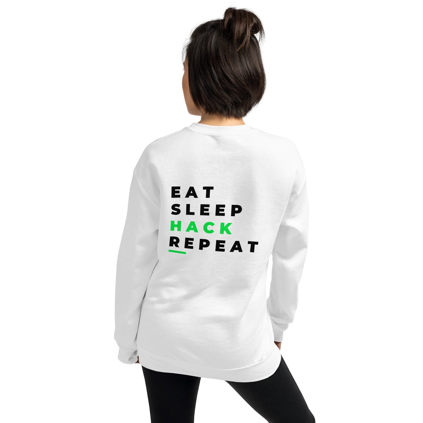Eat, Sleep, Hack, Repeat V2 - Unisex Sweatshirt ( Back Print ) by DarkByteGear