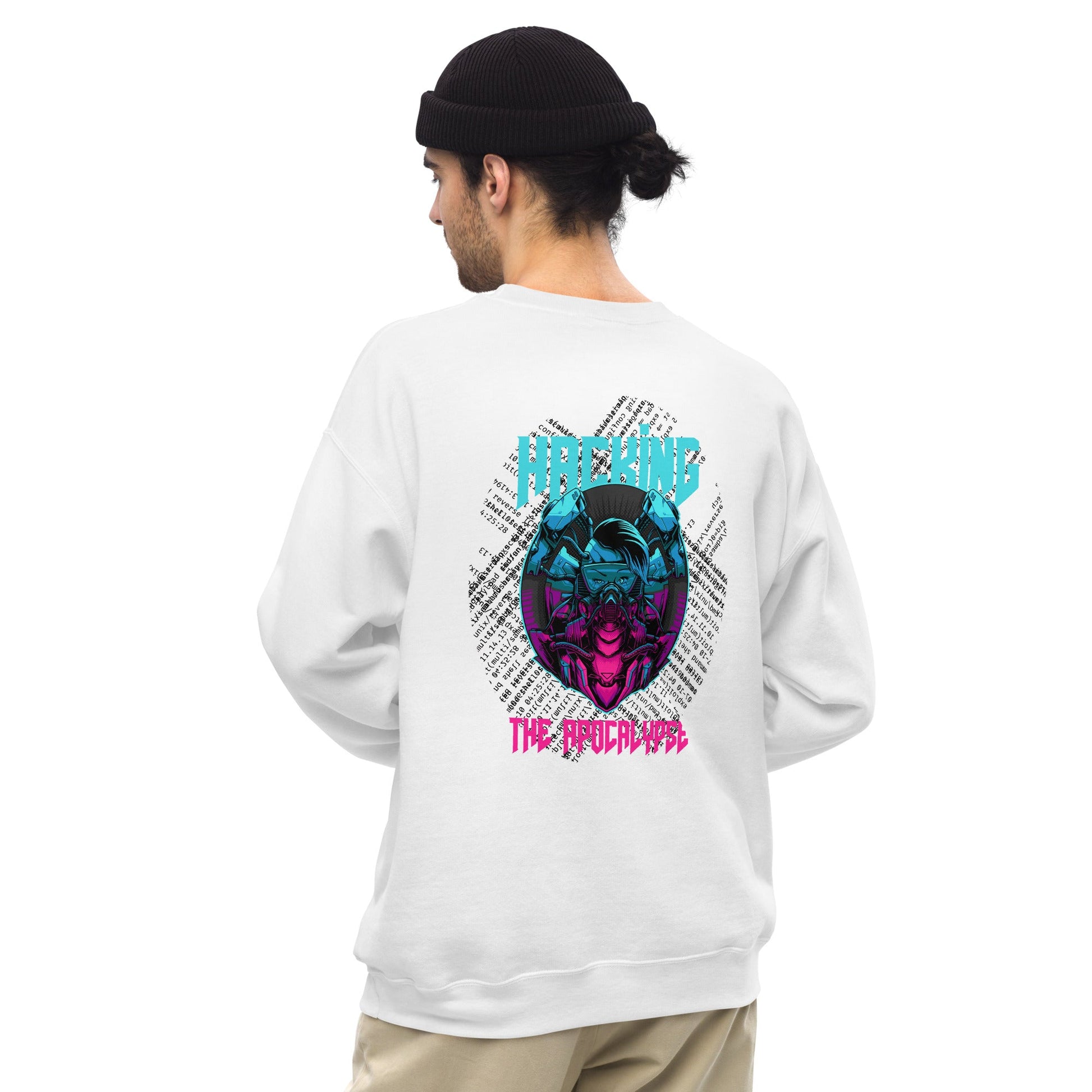 Hacking the apocalypse V2 - Unisex Sweatshirt ( Back Print ) by DarkByteGear