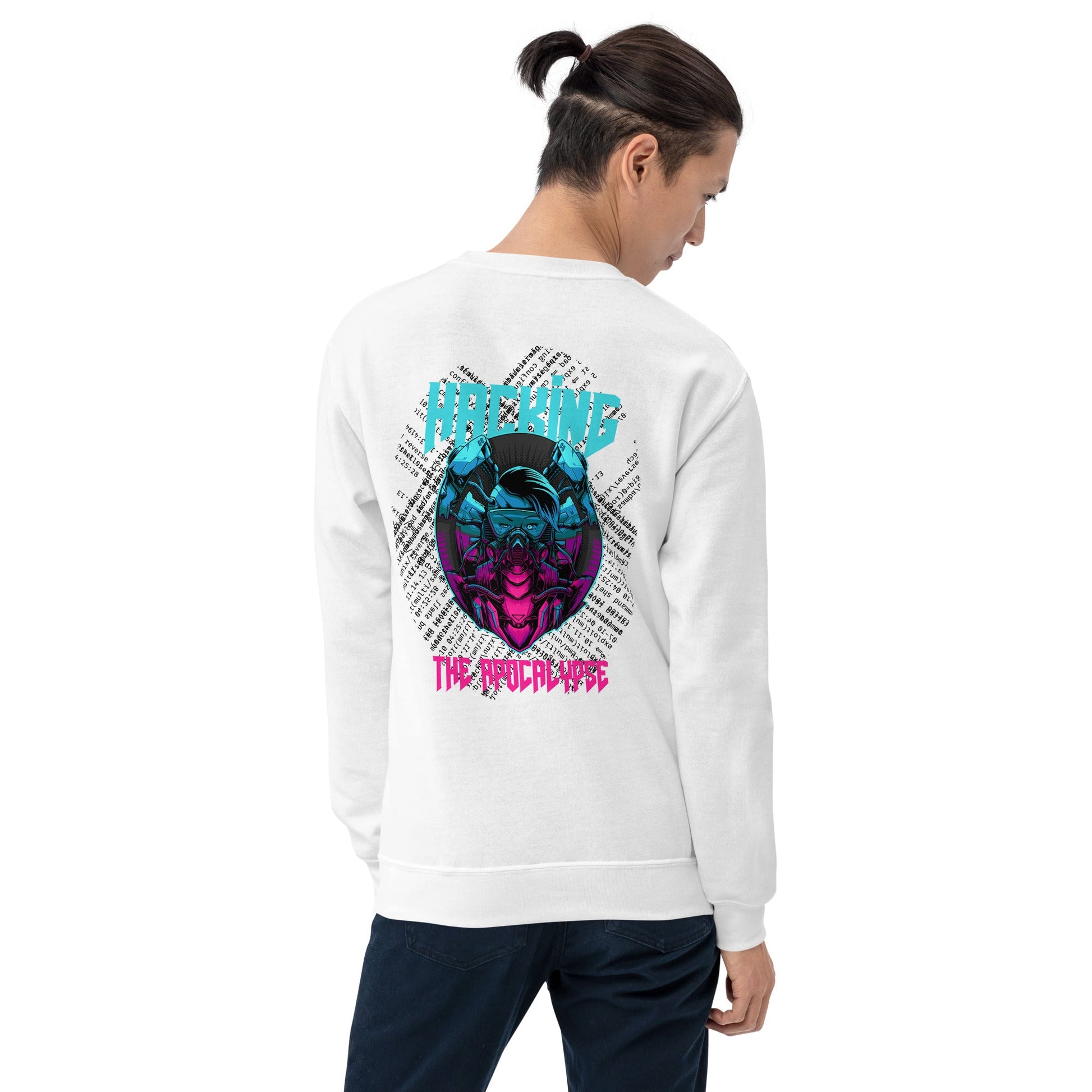Hacking the apocalypse V2 - Unisex Sweatshirt ( Back Print ) by DarkByteGear
