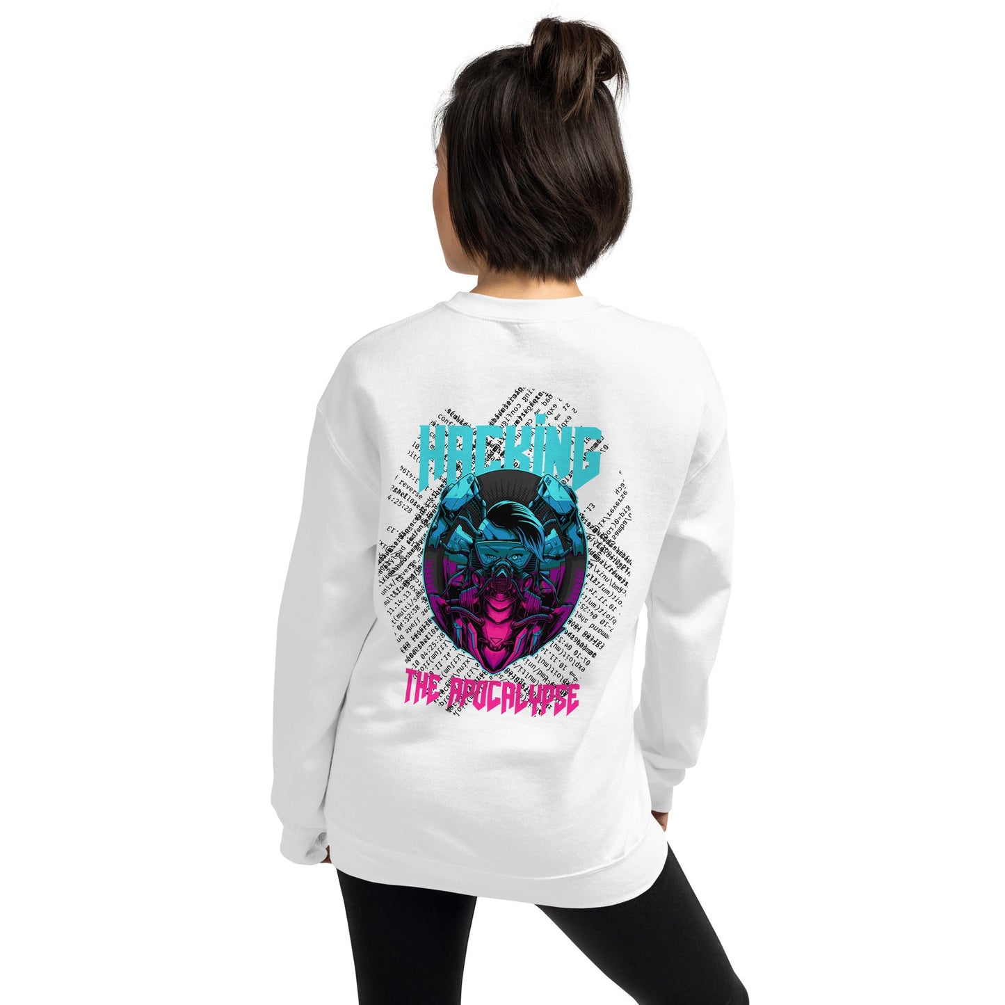 Hacking the apocalypse V2 - Unisex Sweatshirt ( Back Print ) by DarkByteGear