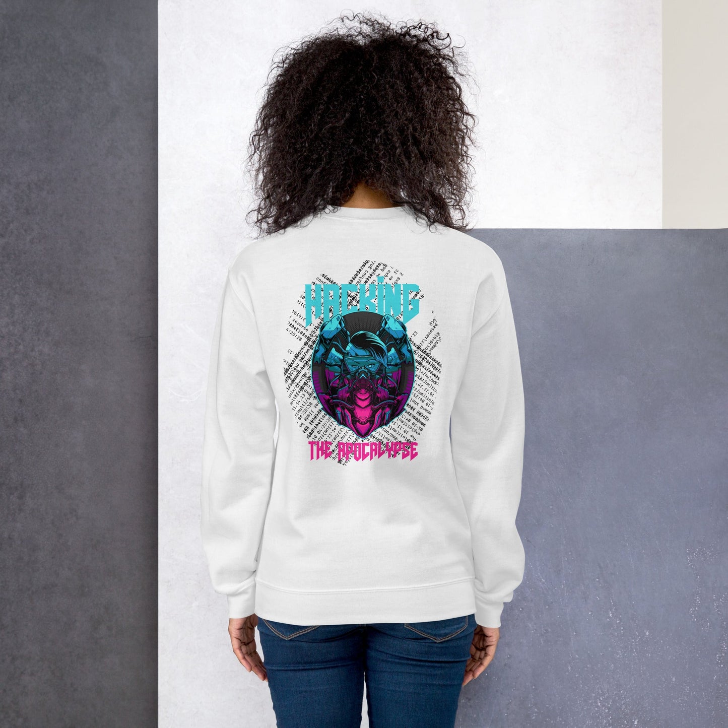 Hacking the apocalypse V2 - Unisex Sweatshirt ( Back Print ) by DarkByteGear