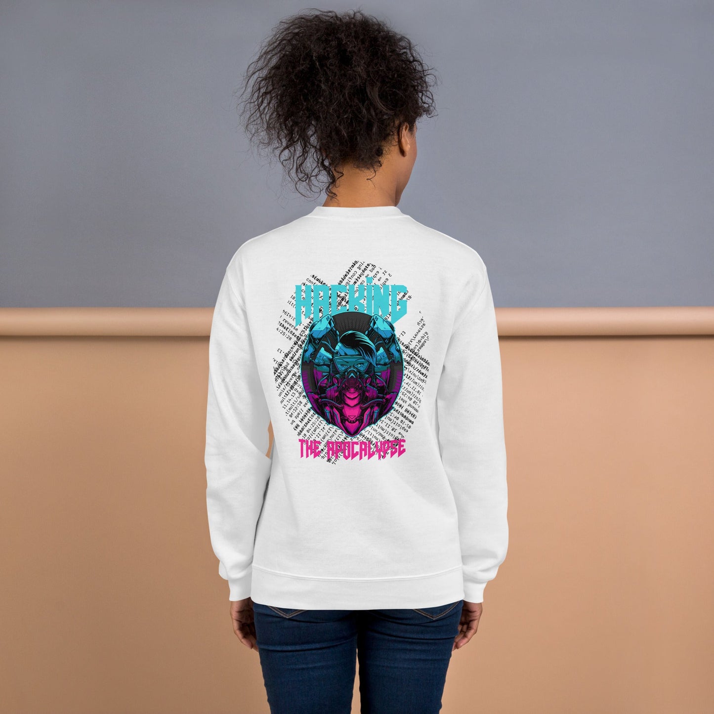 Hacking the apocalypse V2 - Unisex Sweatshirt ( Back Print ) by DarkByteGear