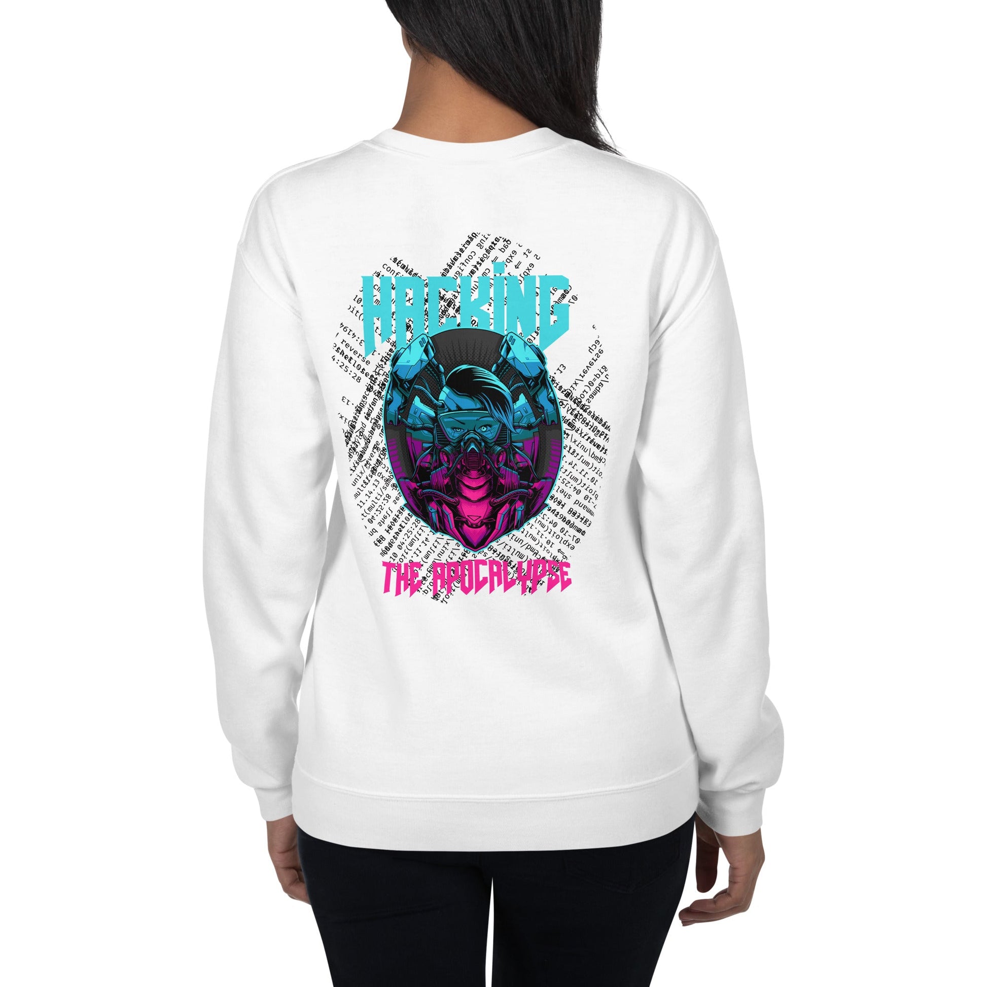 Hacking the apocalypse V2 - Unisex Sweatshirt ( Back Print ) by DarkByteGear