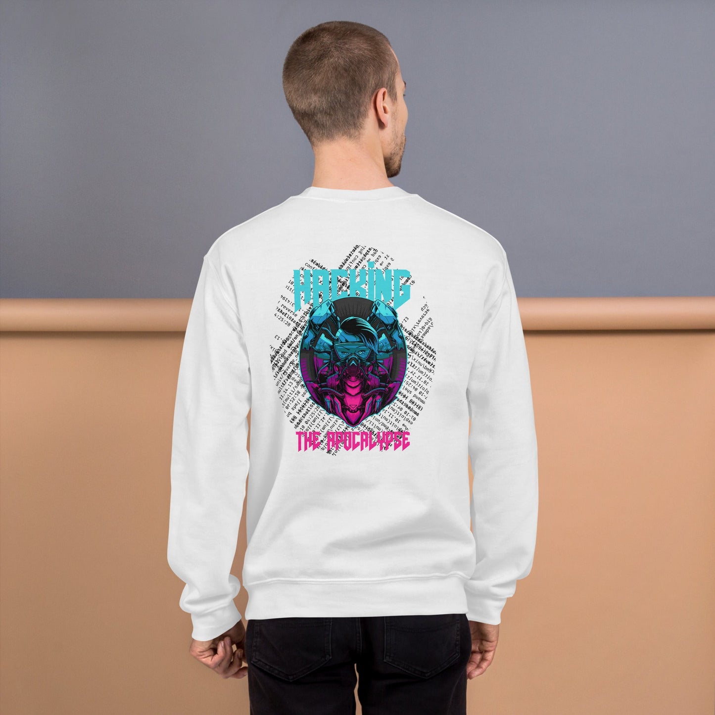 Hacking the apocalypse V2 - Unisex Sweatshirt ( Back Print ) by DarkByteGear
