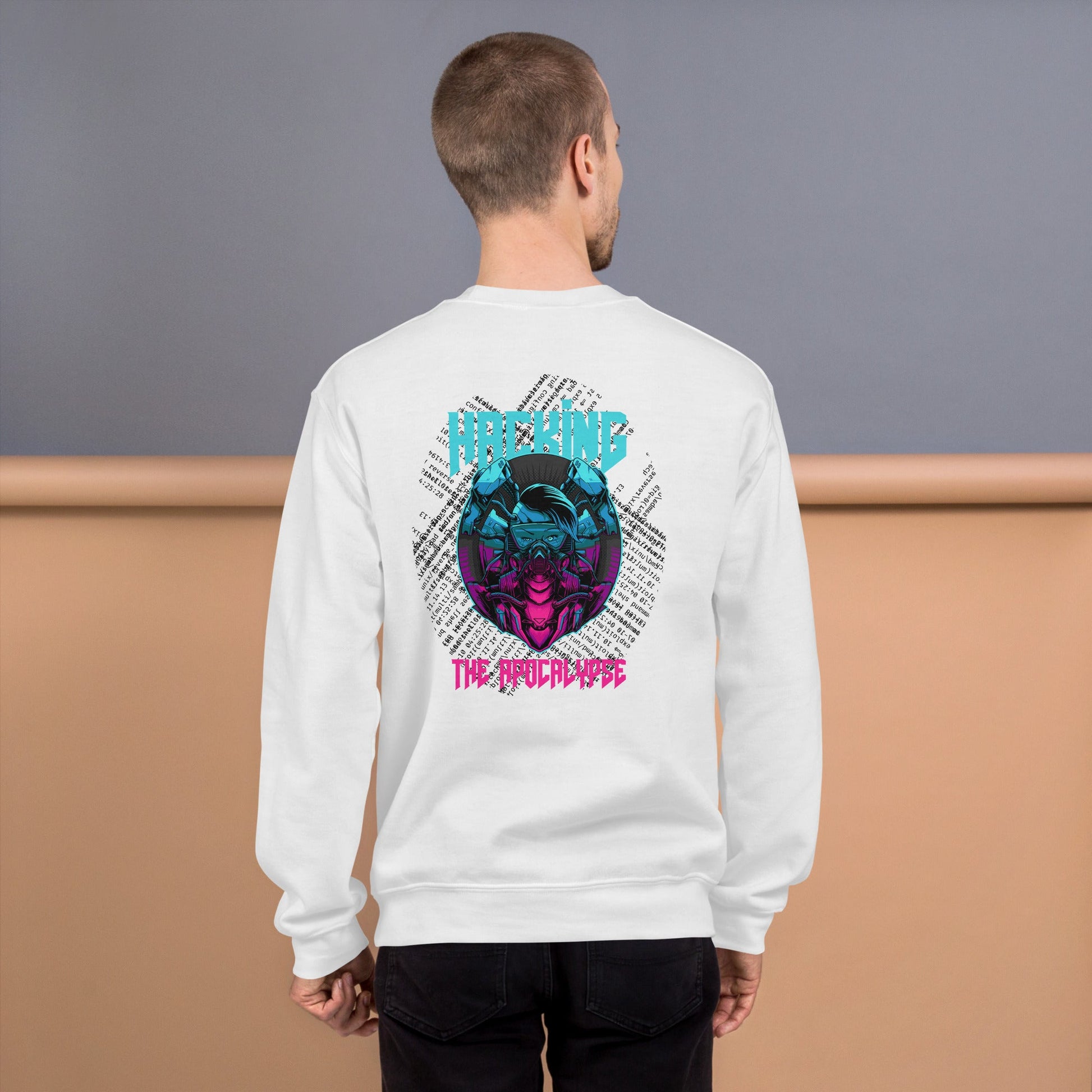 Hacking the apocalypse V2 - Unisex Sweatshirt ( Back Print ) by DarkByteGear
