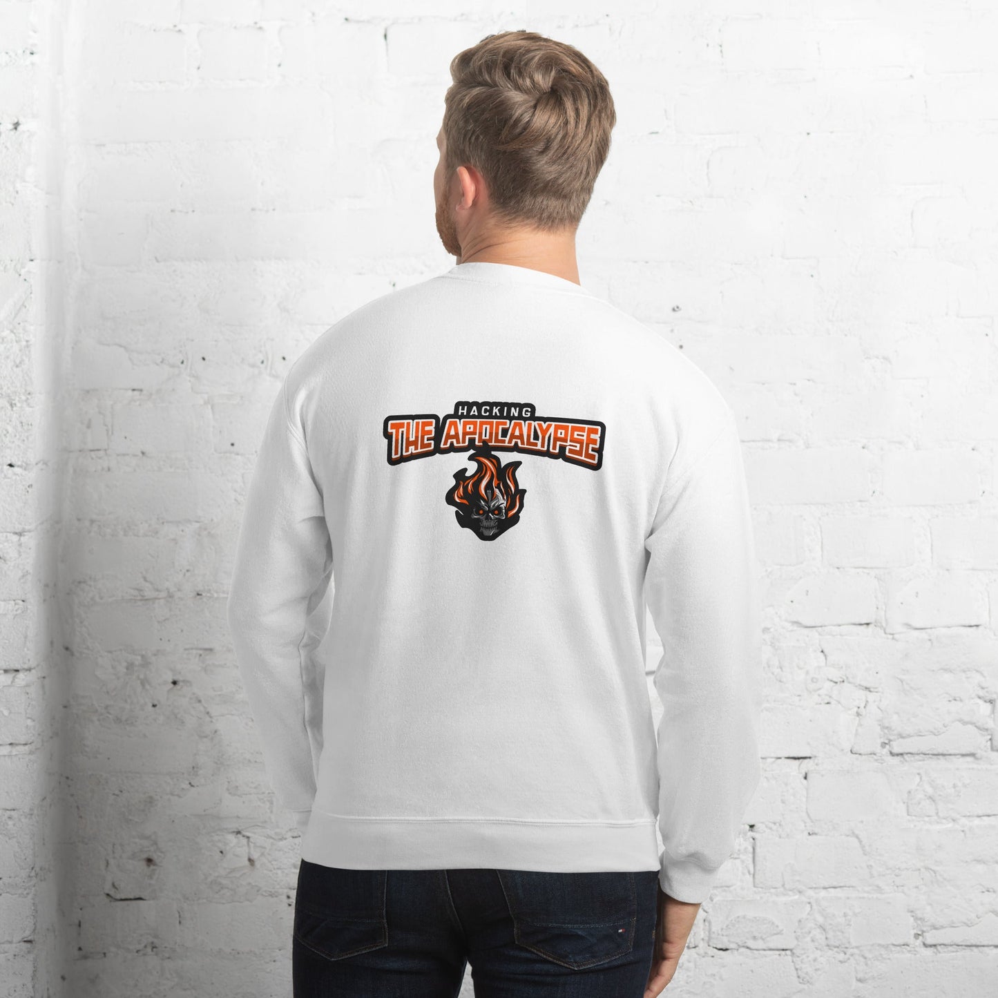 Hacking the Apocalypse V1 - Unisex Sweatshirt ( Back Print ) by DarkByteGear