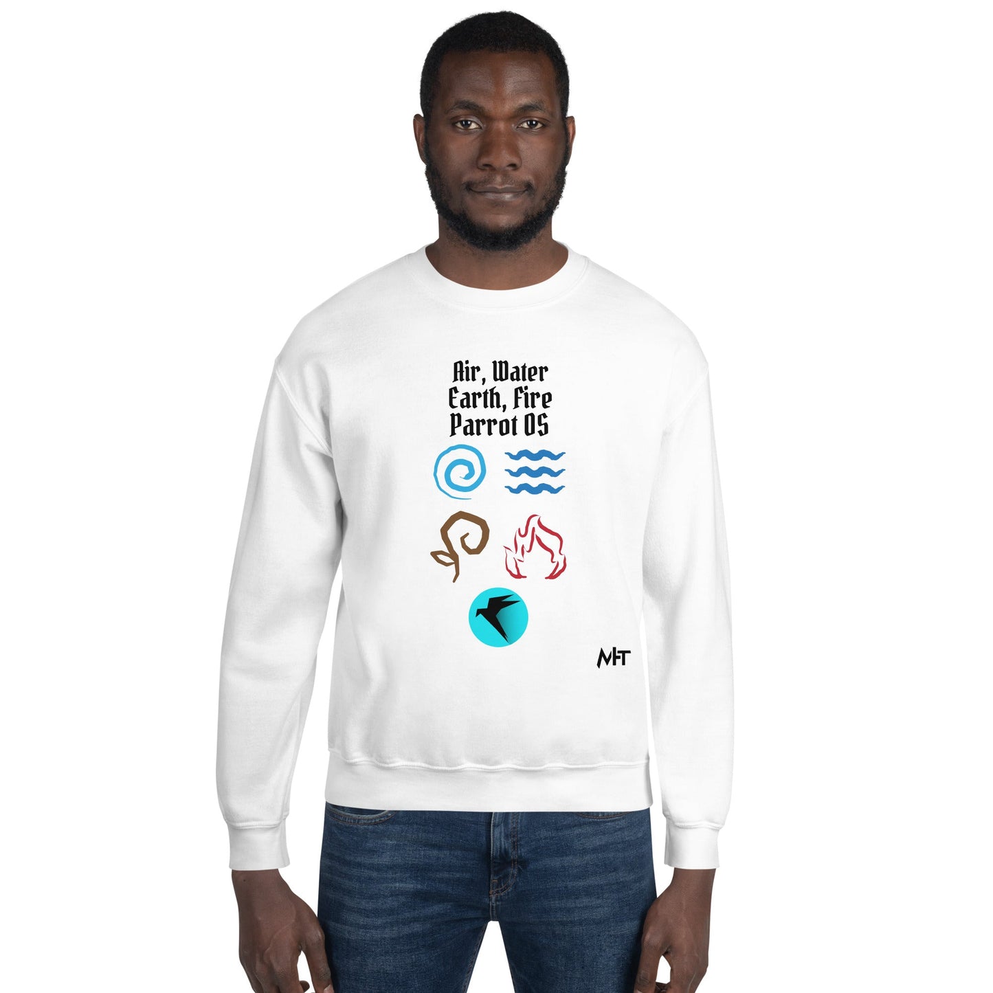 Air, Water, Earth, Fire, Parrot OS - Unisex Sweatshirt by DarkByteGear