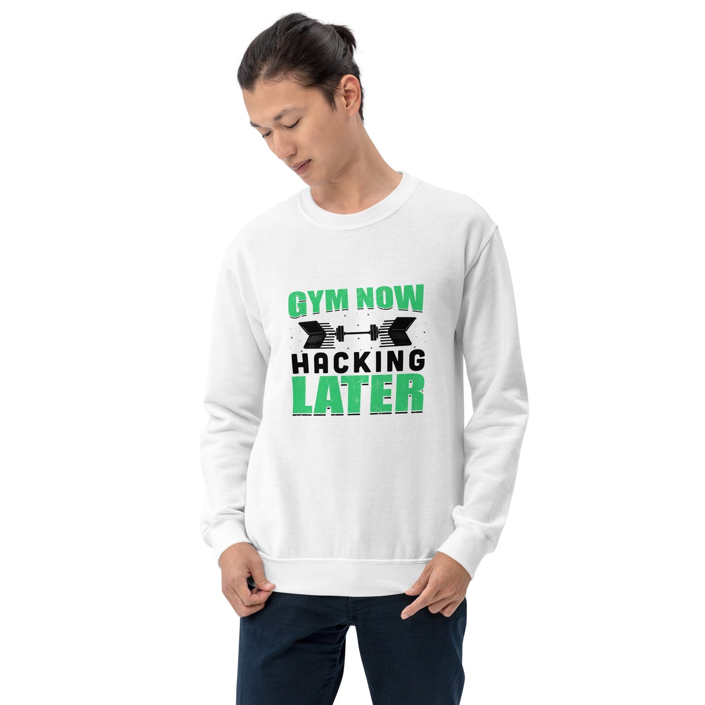 Gym now, hacking later - Unisex Sweatshirt by DarkByteGear