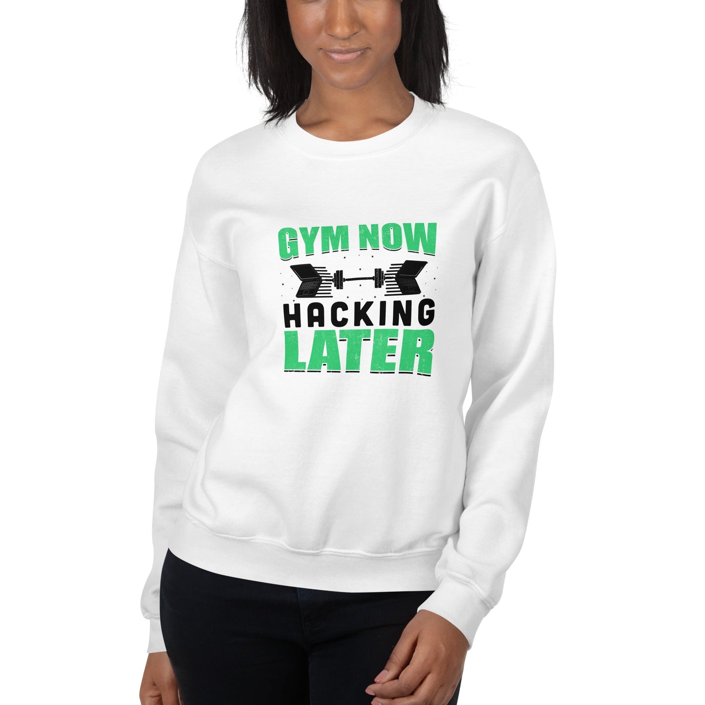 Gym now, hacking later - Unisex Sweatshirt by DarkByteGear