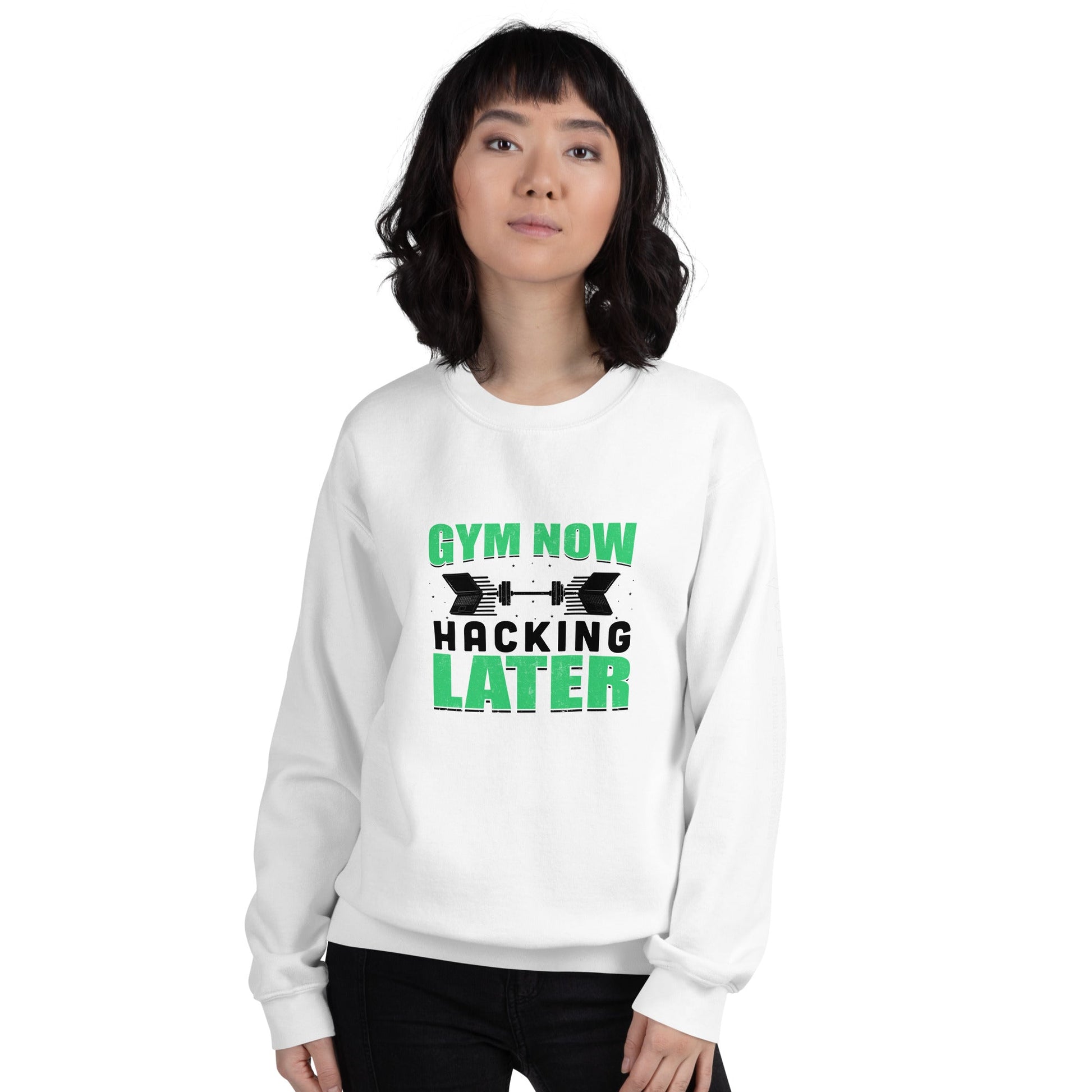 Gym now, hacking later - Unisex Sweatshirt by DarkByteGear