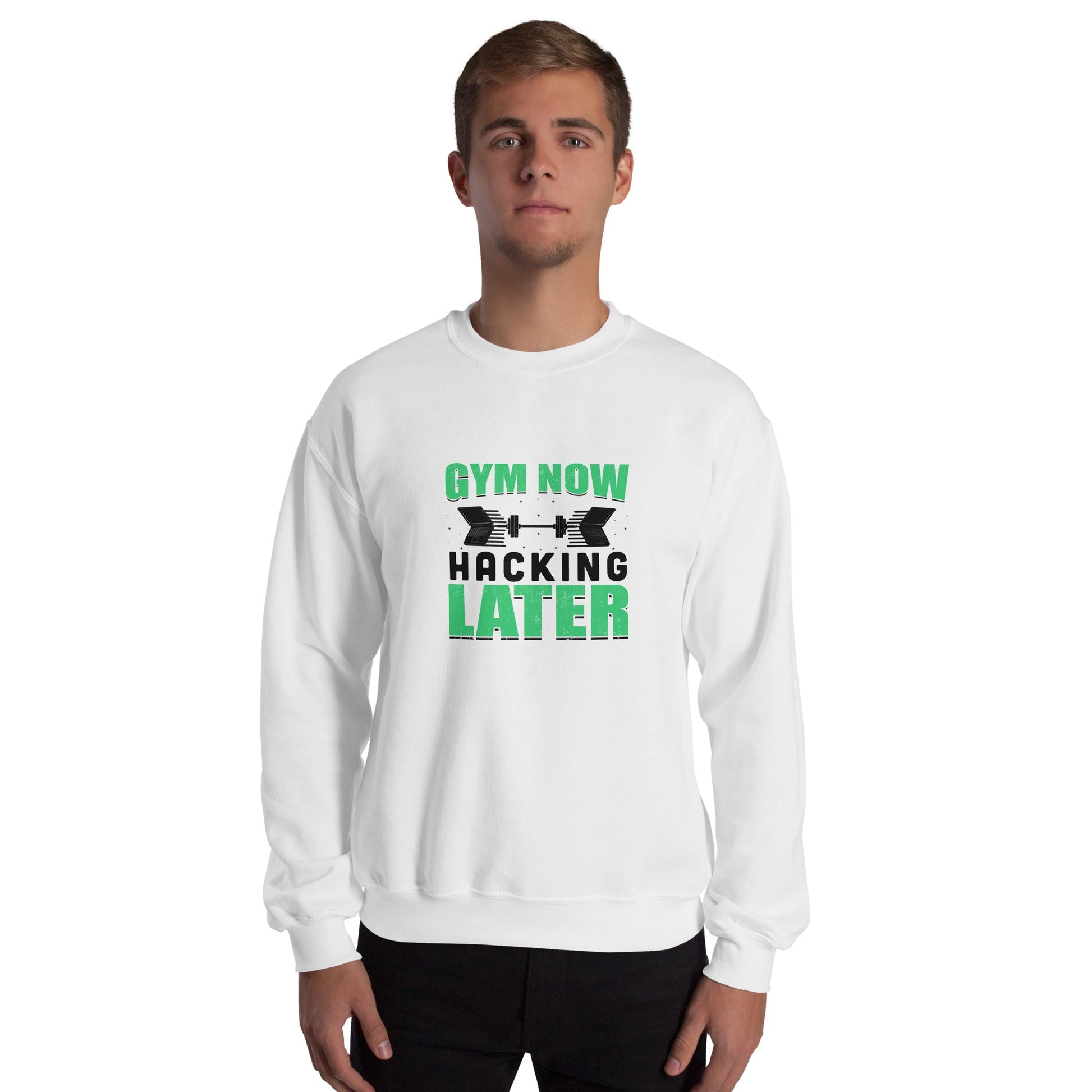 Gym now, hacking later - Unisex Sweatshirt by DarkByteGear