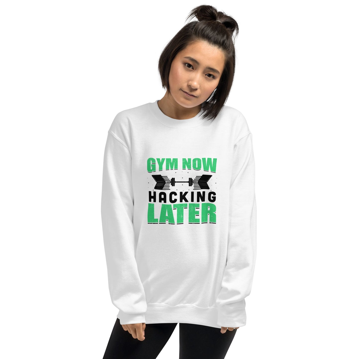 Gym now, hacking later - Unisex Sweatshirt by DarkByteGear