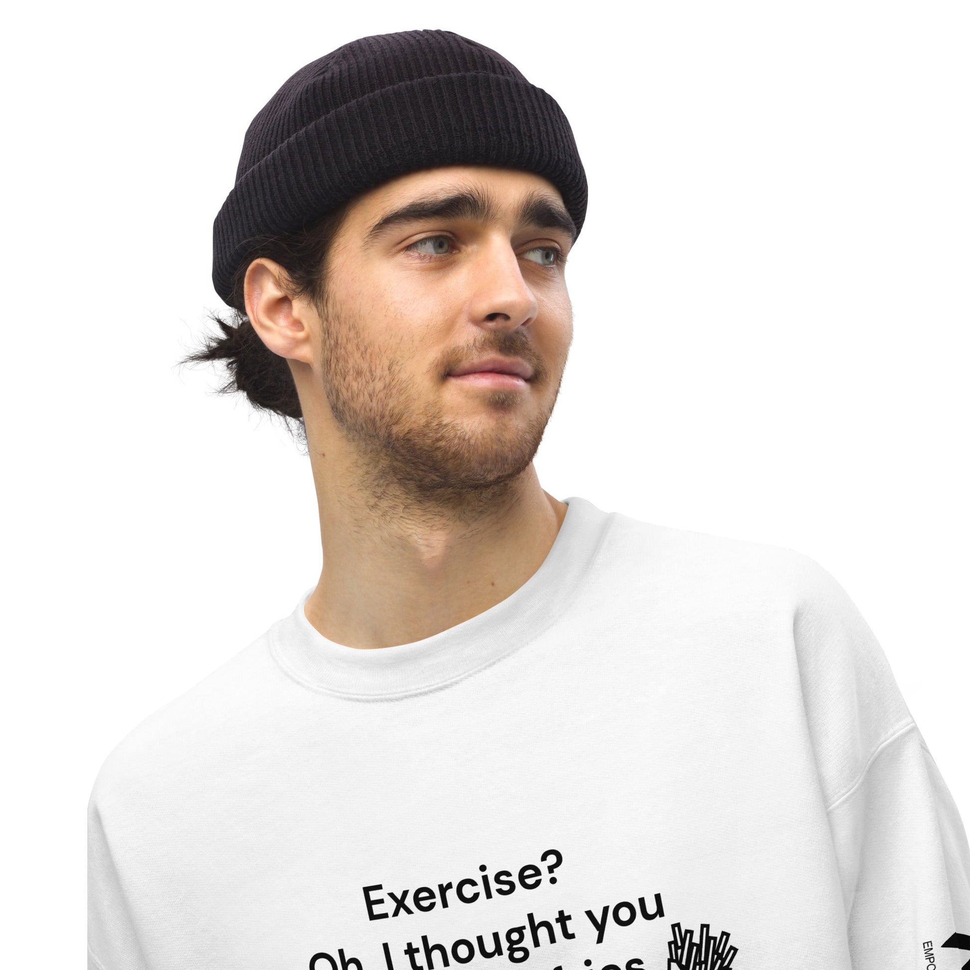 Exercise? Oh, I thought you said extra fries - Unisex Sweatshirt by DarkByteGear