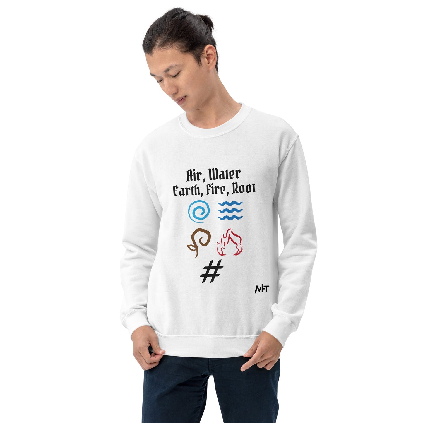 Air, Water, Earth, Fire, Root - Unisex Sweatshirt by DarkByteGear