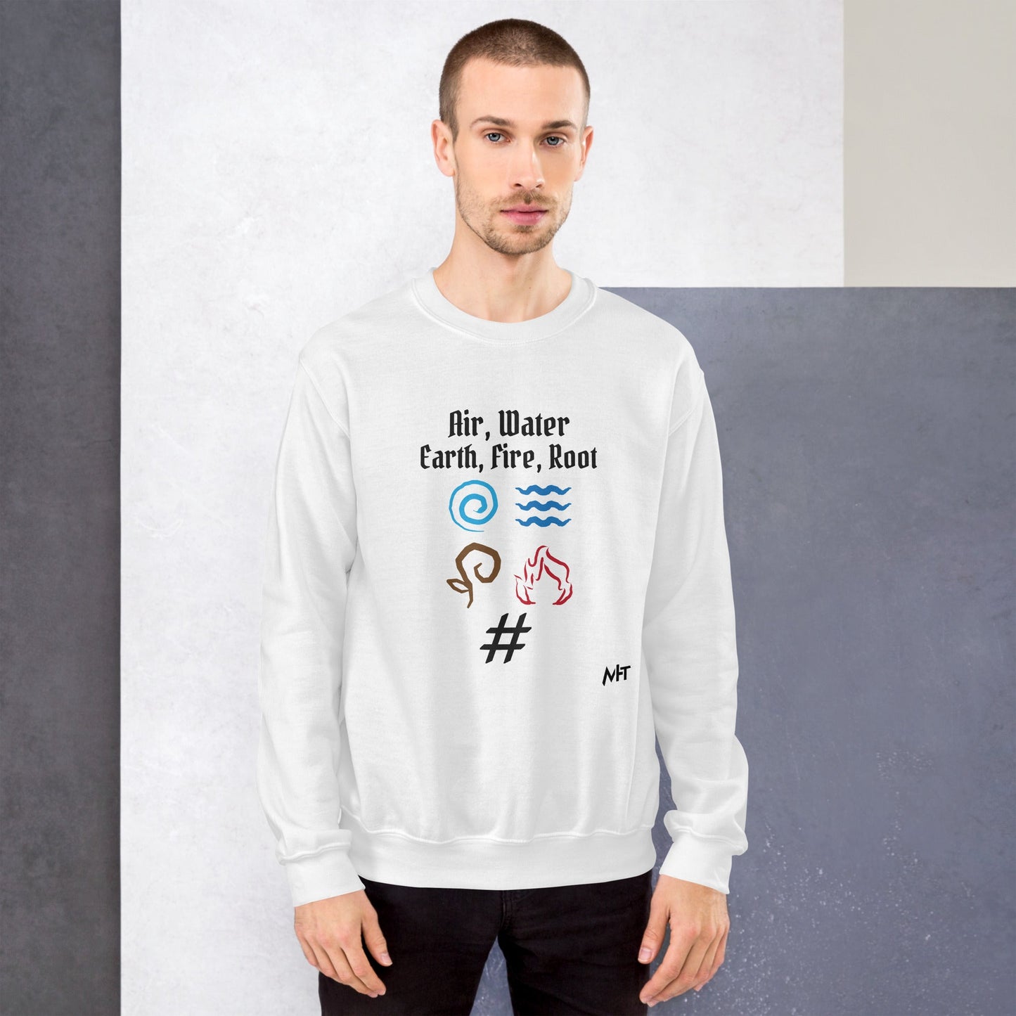 Air, Water, Earth, Fire, Root - Unisex Sweatshirt by DarkByteGear