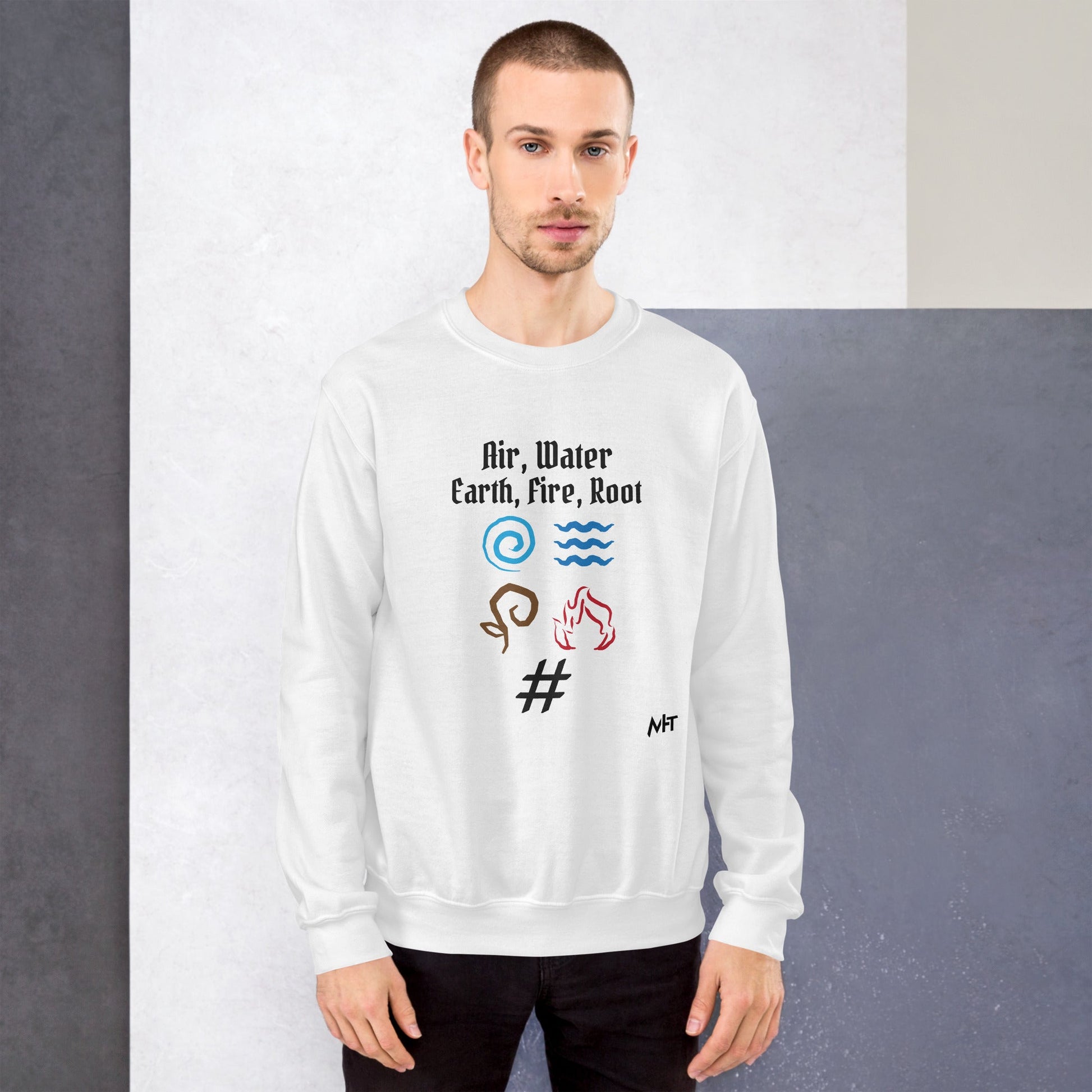 Air, Water, Earth, Fire, Root - Unisex Sweatshirt by DarkByteGear