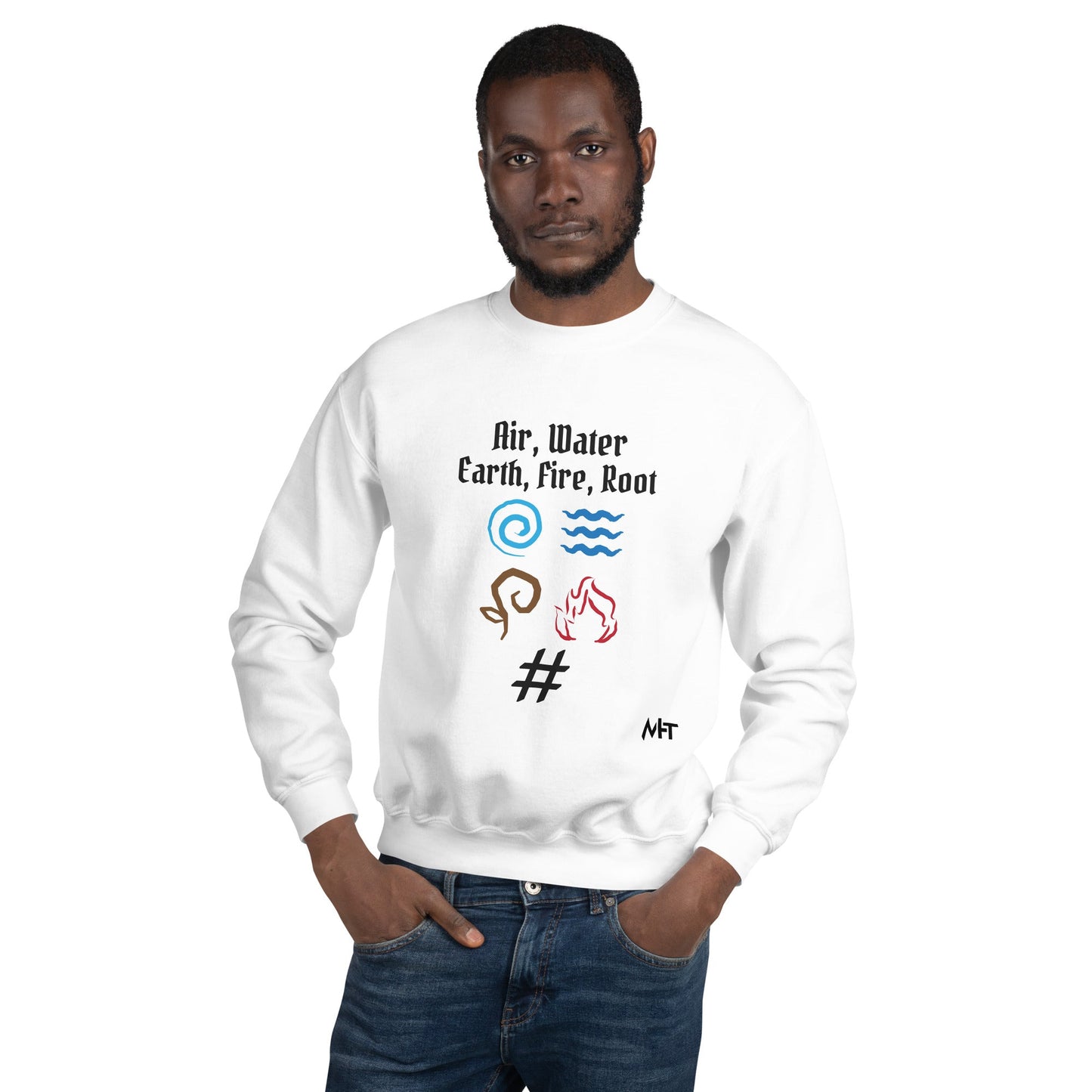 Air, Water, Earth, Fire, Root - Unisex Sweatshirt by DarkByteGear