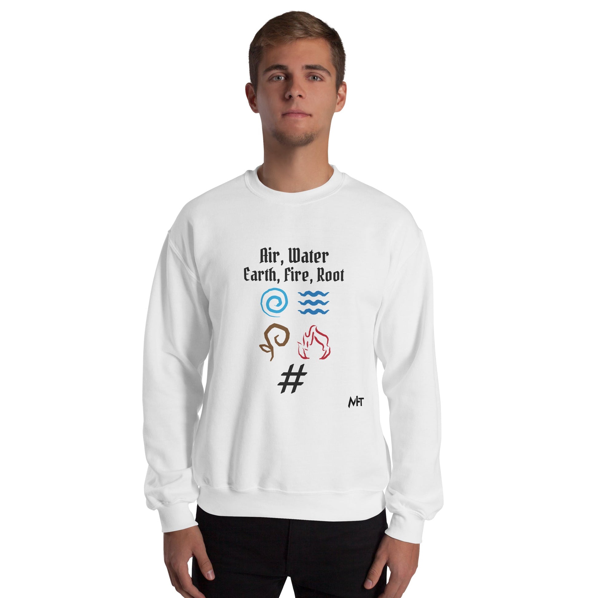 Air, Water, Earth, Fire, Root - Unisex Sweatshirt by DarkByteGear