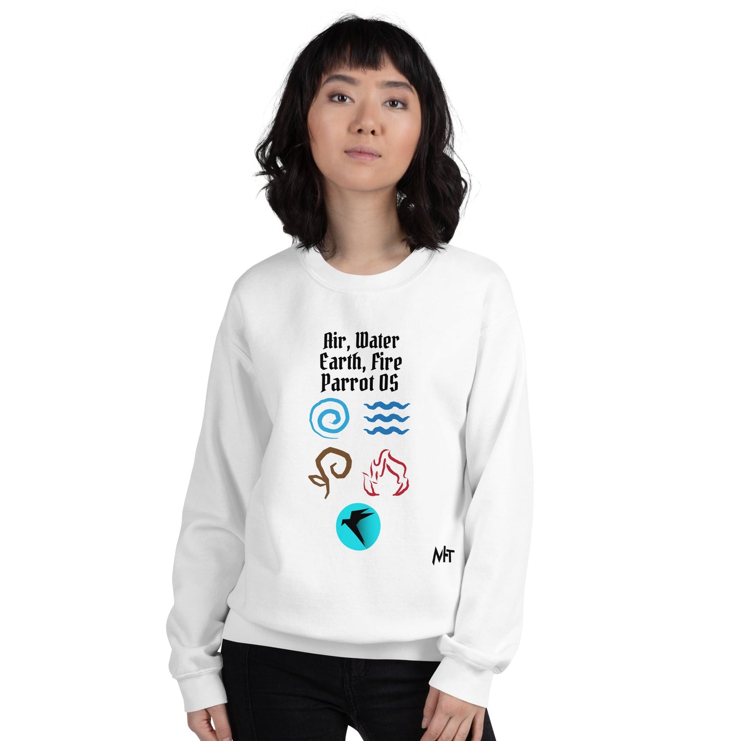Air, Water, Earth, Fire, Parrot OS - Unisex Sweatshirt by DarkByteGear