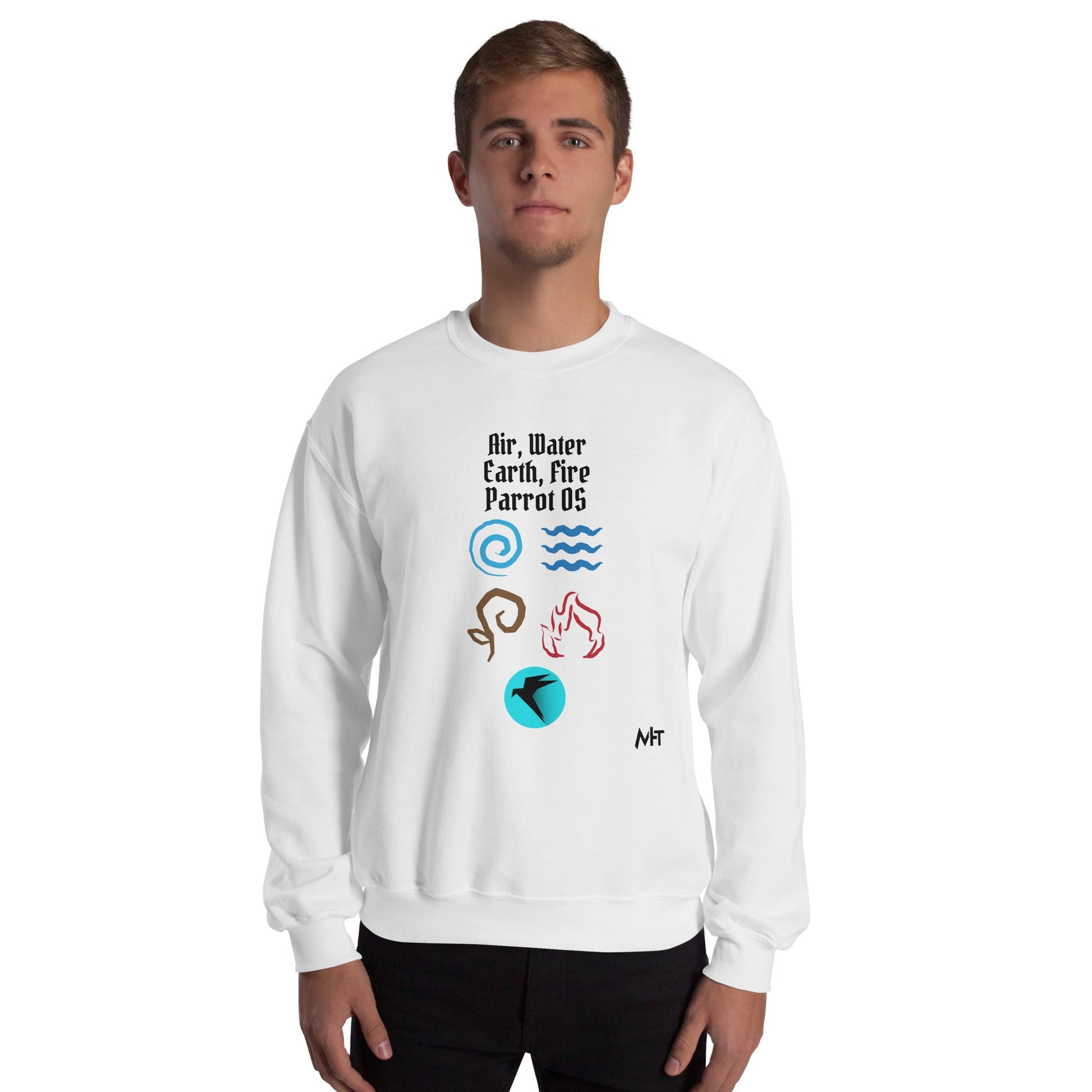 Air, Water, Earth, Fire, Parrot OS - Unisex Sweatshirt by DarkByteGear