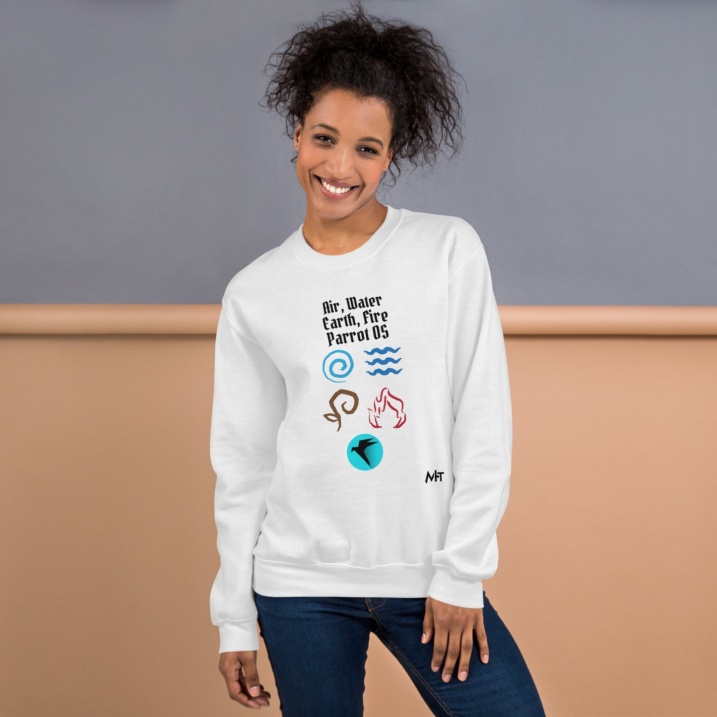 Air, Water, Earth, Fire, Parrot OS - Unisex Sweatshirt by DarkByteGear