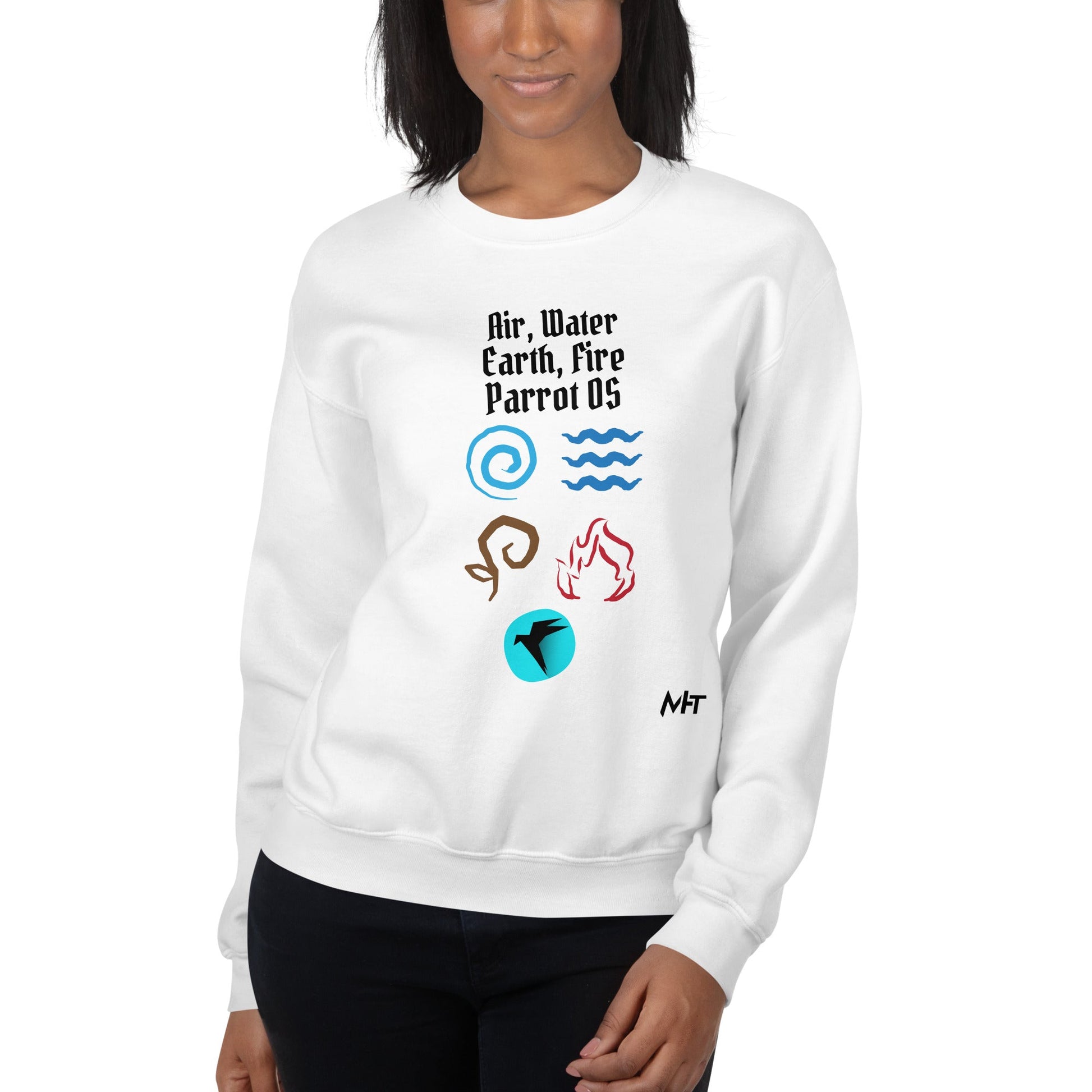 Air, Water, Earth, Fire, Parrot OS - Unisex Sweatshirt by DarkByteGear