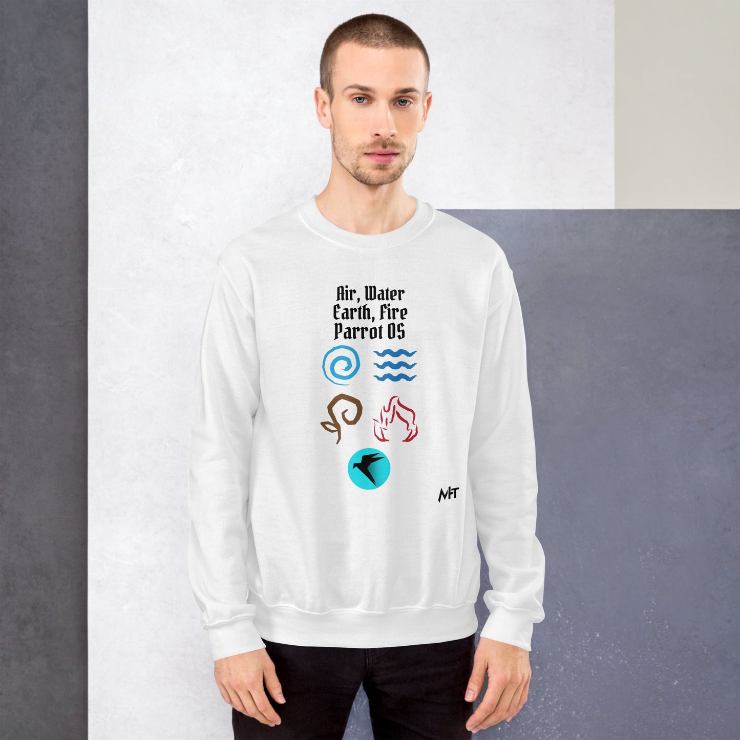 Air, Water, Earth, Fire, Parrot OS - Unisex Sweatshirt by DarkByteGear