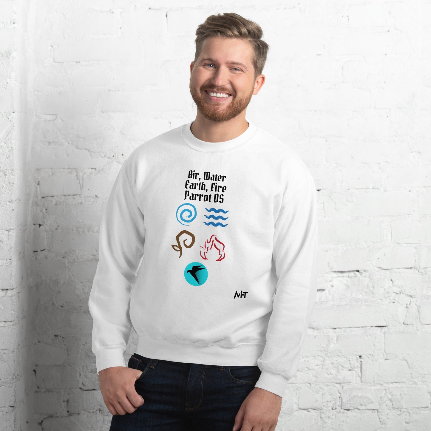 Air, Water, Earth, Fire, Parrot OS - Unisex Sweatshirt by DarkByteGear
