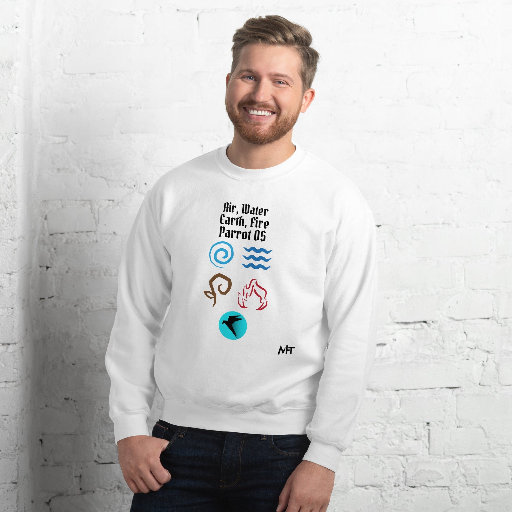 Air, Water, Earth, Fire, Parrot OS - Unisex Sweatshirt by DarkByteGear