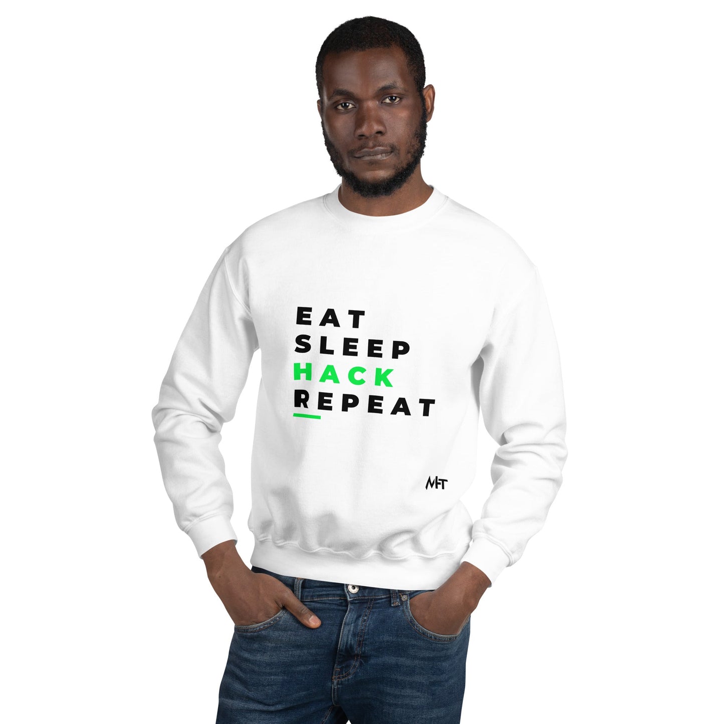 Eat, Sleep, Hack, Repeat V2 - Unisex Sweatshirt by DarkByteGear