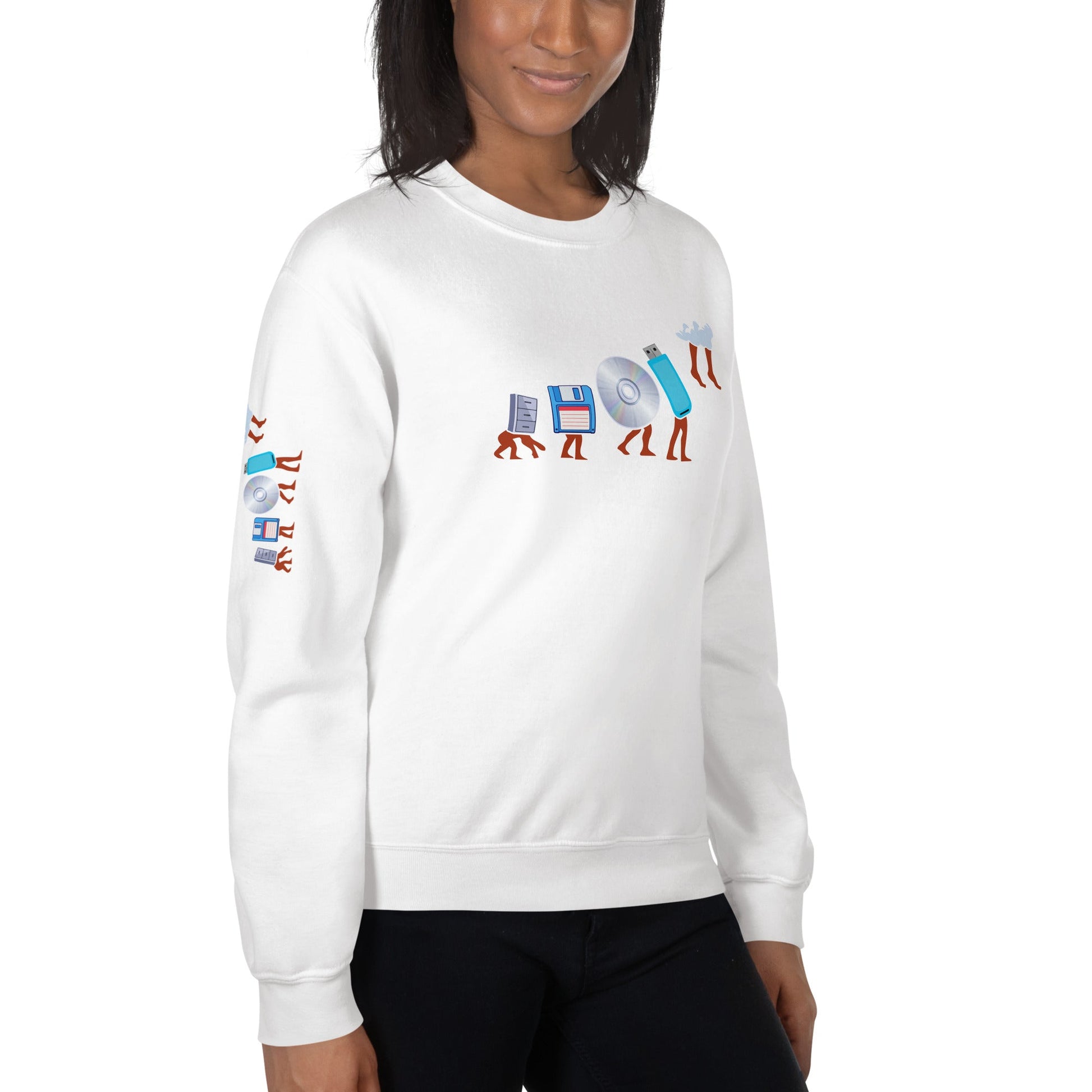 Evolution of data storage - Unisex Sweatshirt by DarkByteGear