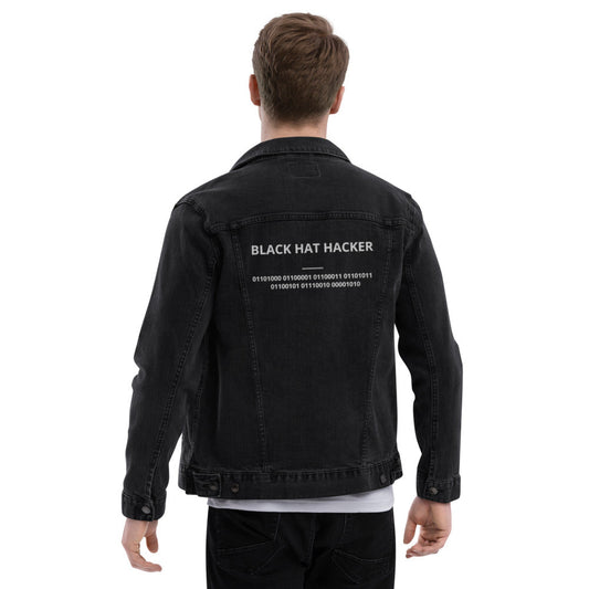 Black Hat Hacker V2 - Unisex denim jacket by DarkByteGear