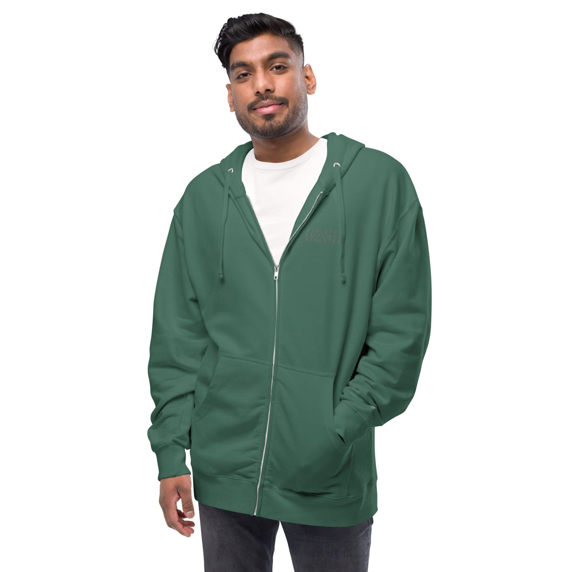 Athletes Empower Athletes - Unisex fleece zip up hoodie by DarkByteGear