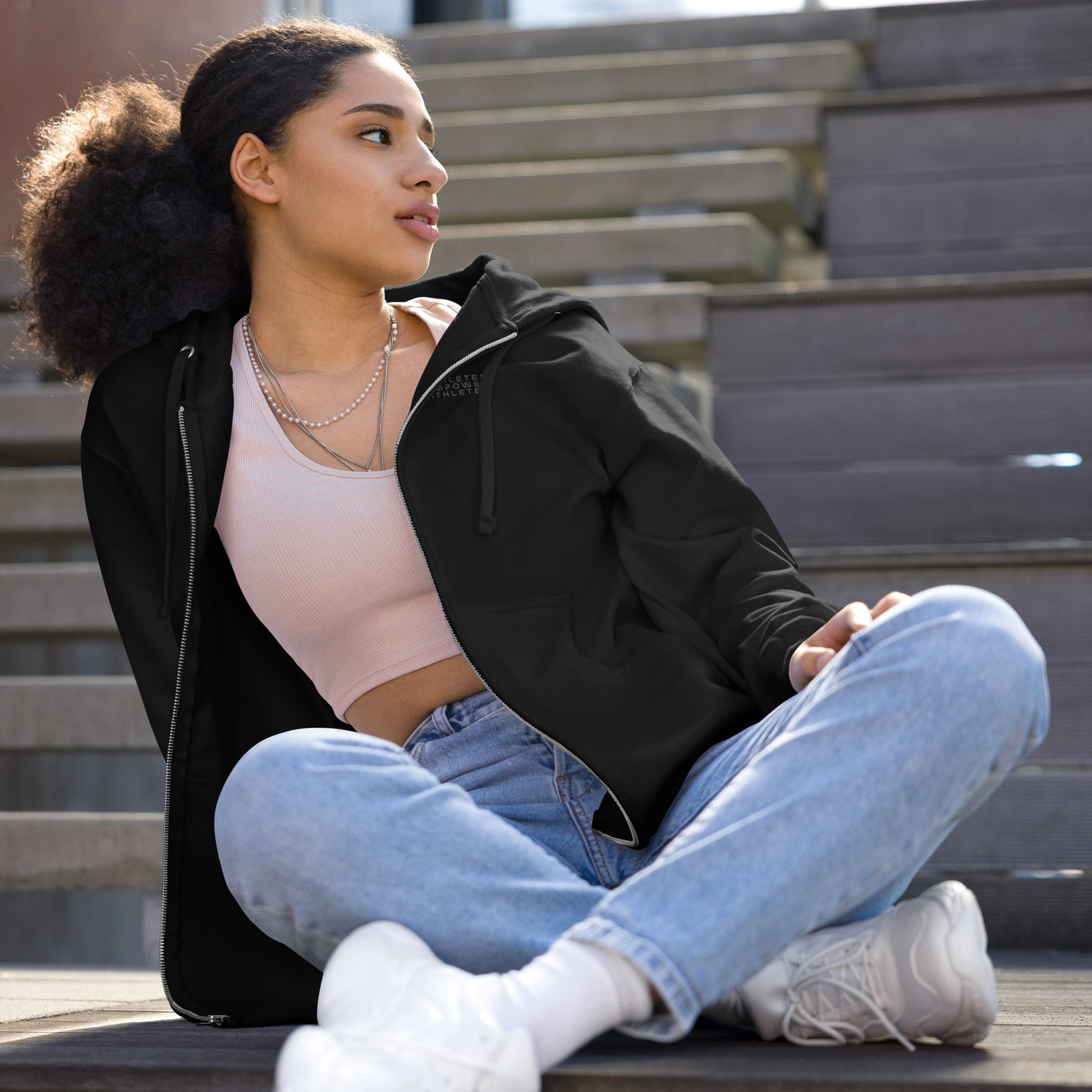 Athletes Empower Athletes - Unisex fleece zip up hoodie by DarkByteGear