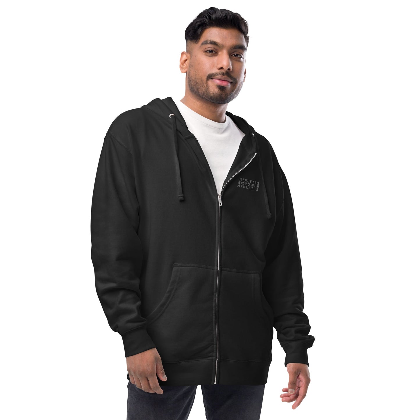 Athletes Empower Athletes - Unisex fleece zip up hoodie by DarkByteGear