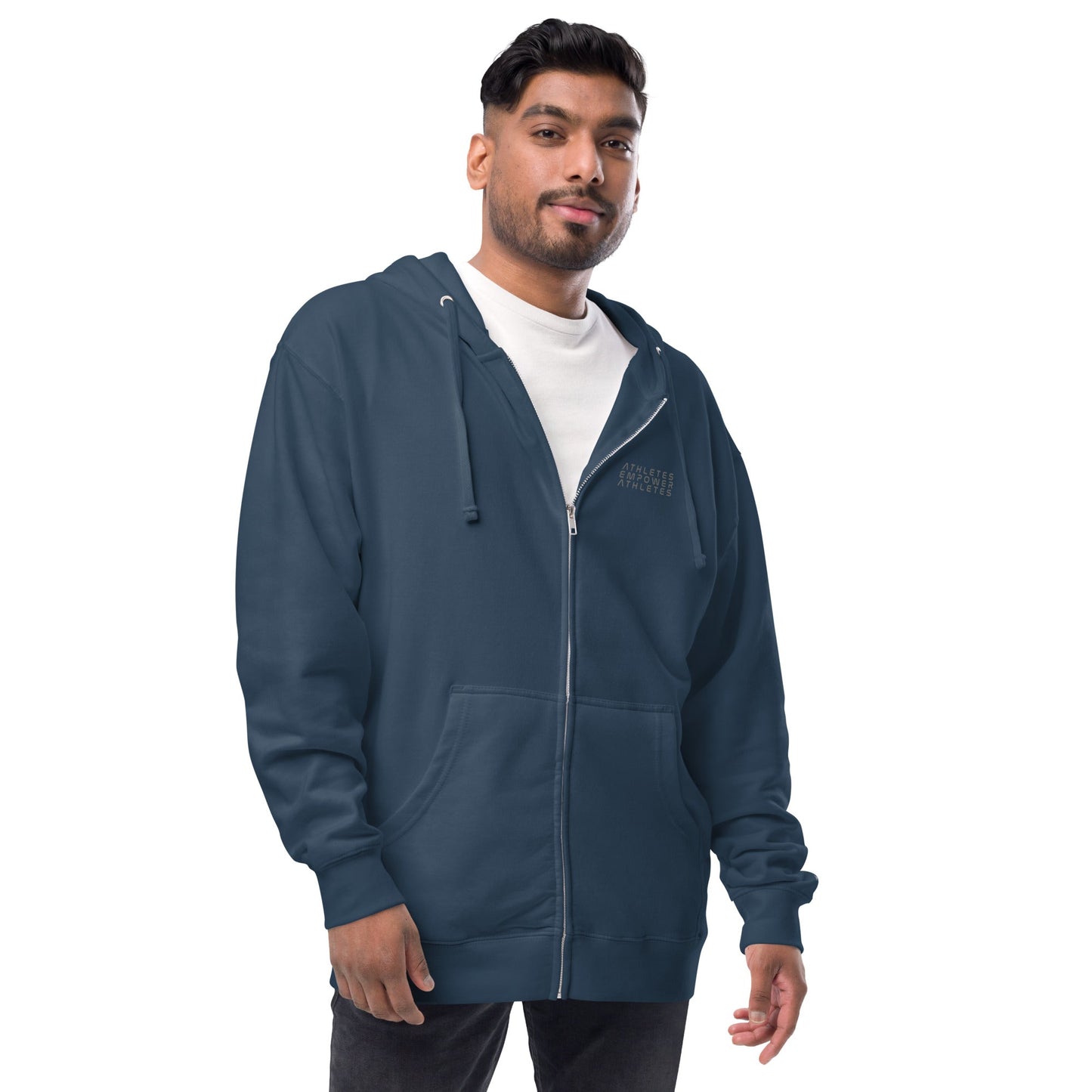 Athletes Empower Athletes - Unisex fleece zip up hoodie by DarkByteGear