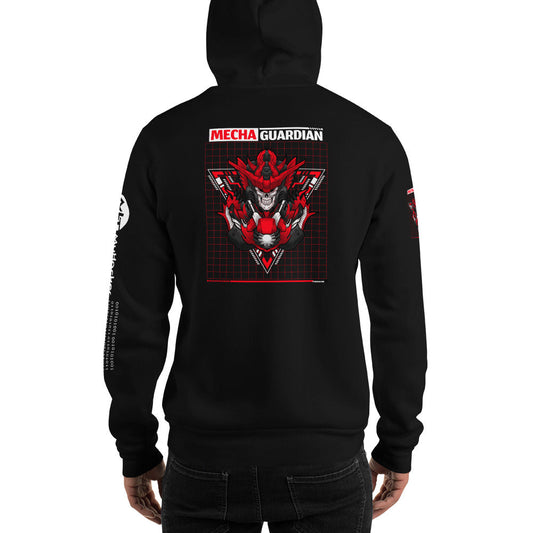 Red Mecha Guardian - Unisex Hoodie (all sides print) by DarkByteGear