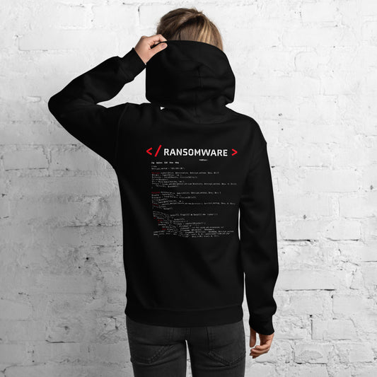 Ransomware - Unisex Hoodie (back print) by DarkByteGear
