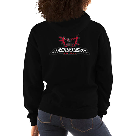 Cybersecurity Red Team v4 - Unisex Hoodie (back print) by DarkByteGear