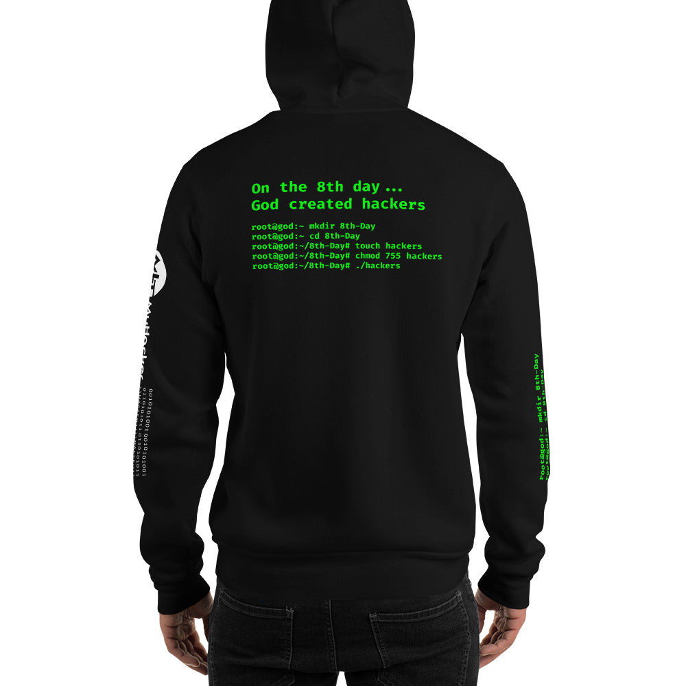 On the 8th day God created hackers - Unisex Hoodie (all side print) by DarkByteGear