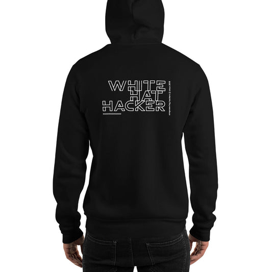 White Hat Hacker - Unisex Hoodie (back print) by DarkByteGear