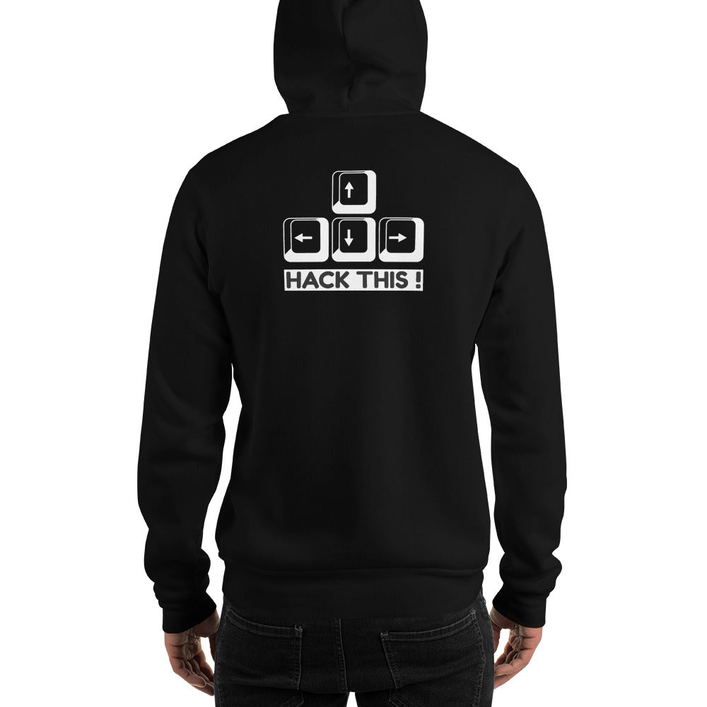 Hack this - Unisex Hoodie (back print) by DarkByteGear