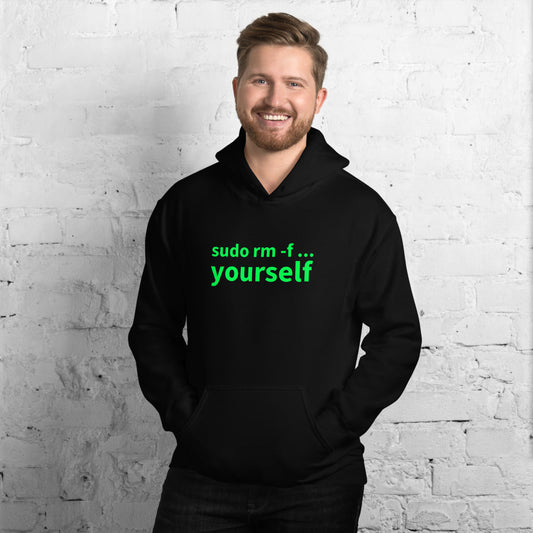 sudo rm -f yourself - Unisex Hoodie by DarkByteGear