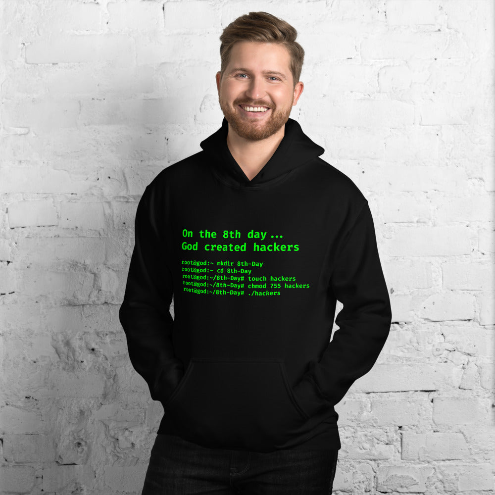 On the 8th day God created hackers - Unisex Hoodie by DarkByteGear