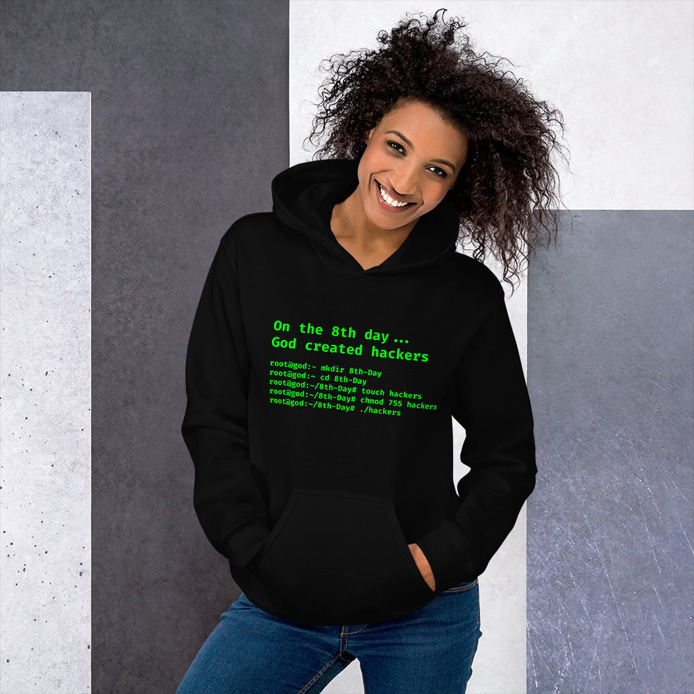 On the 8th day God created hackers - Unisex Hoodie by DarkByteGear