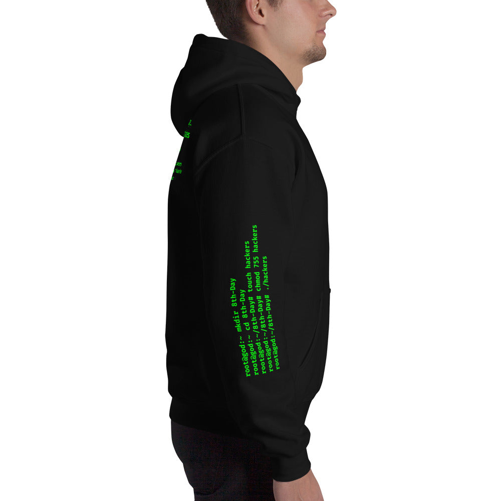 On the 8th day God created hackers - Unisex Hoodie (all side print) by DarkByteGear