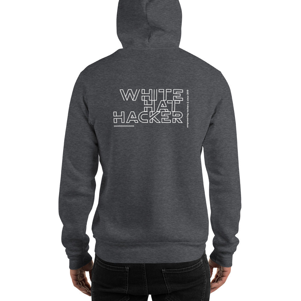 White Hat Hacker - Unisex Hoodie (back print) by DarkByteGear